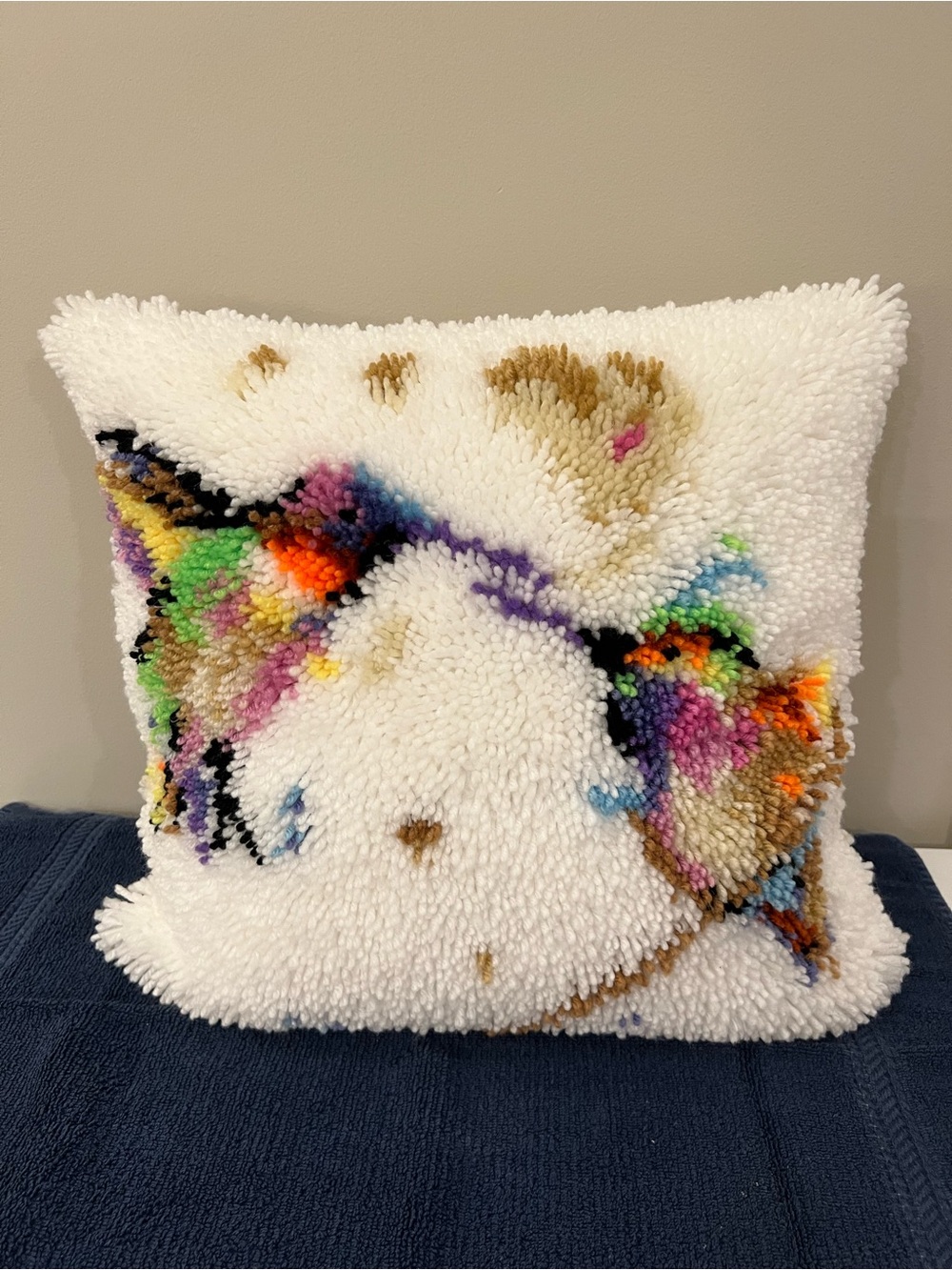 Colorful, Soft Hummingbird Throw Pillow Cover - Like New